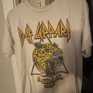 Def Leppard Unisex Off-White Animal 1987 large T-Shirt
